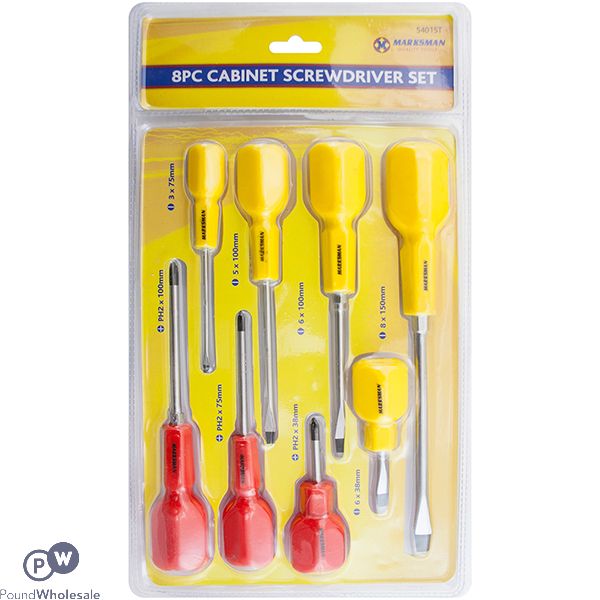 Marksman Flat & Phillips Cabinet Screwdriver Set 8pc