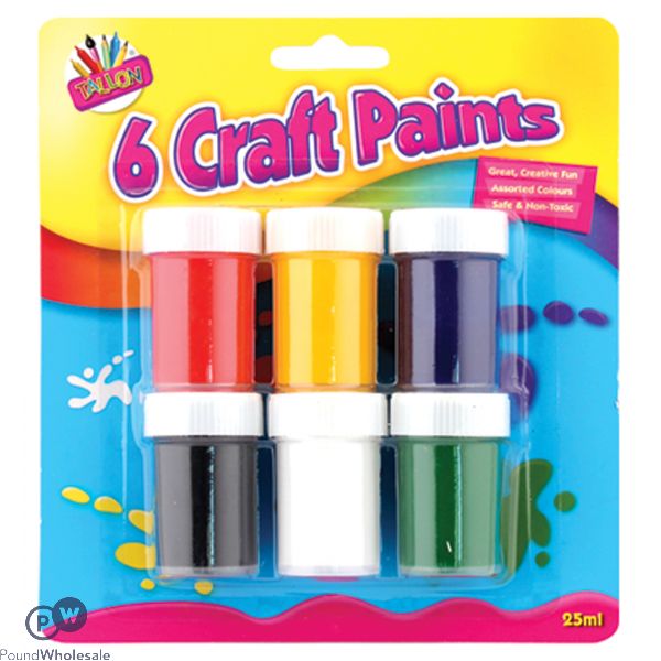 ARTBOX CRAFT PAINT POTS ASSORTED COLOURS 6 PACK