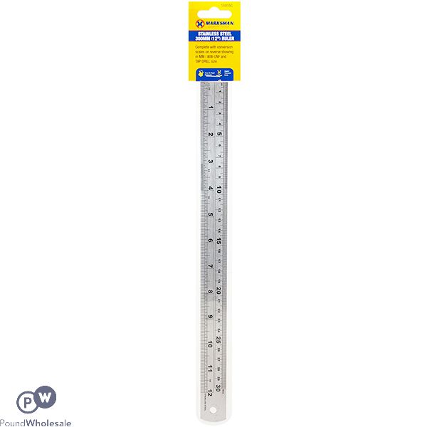 MARKSMAN STAINLESS STEEL RULER 30CM