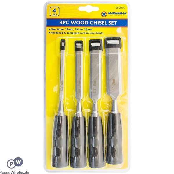 MARKSMAN WOOD CHISEL SET 4PC