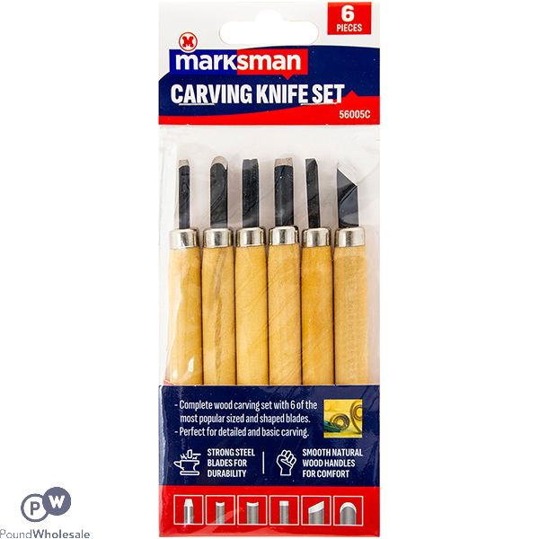 Marksman Wood Carving Knife Set 6pc