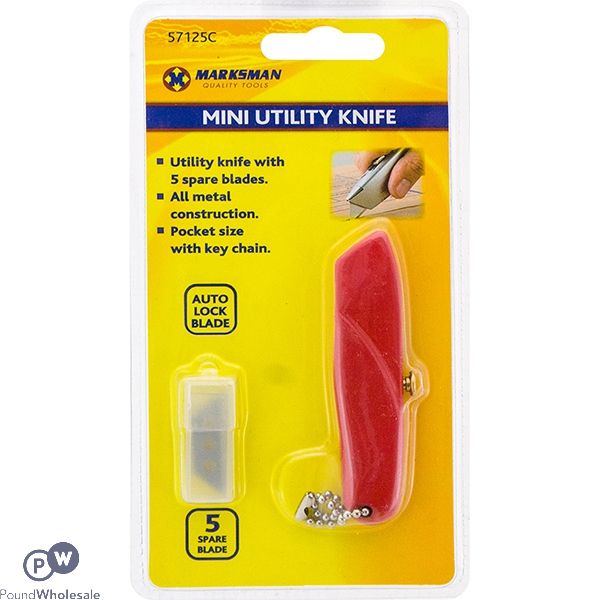 MARKSMAN MINI UTILITY KNIFE WITH 5 SPARE BLADES