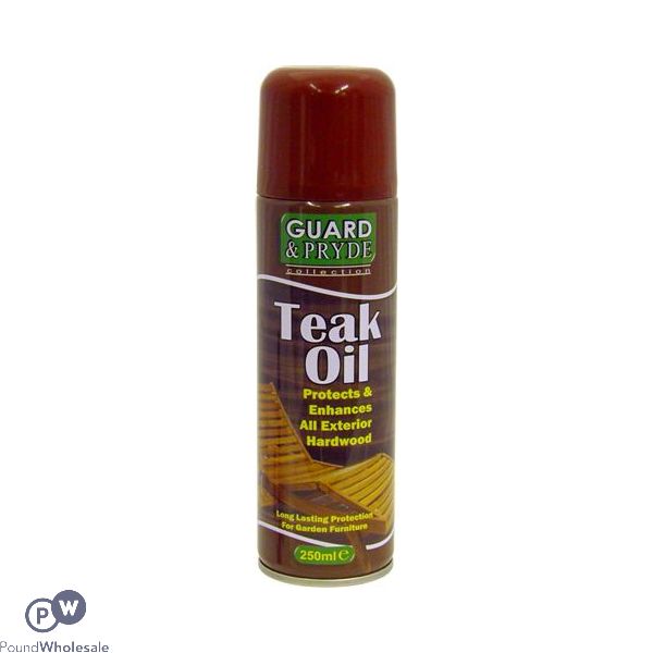Guard And Pride Teak Oil Protects And Enhances All Exterior Hardware Spray 250ml (ideal For Outdoor Furniture)