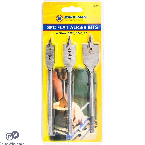 MARKSMAN FLAT AUGER DRILL BITS SET 3PC