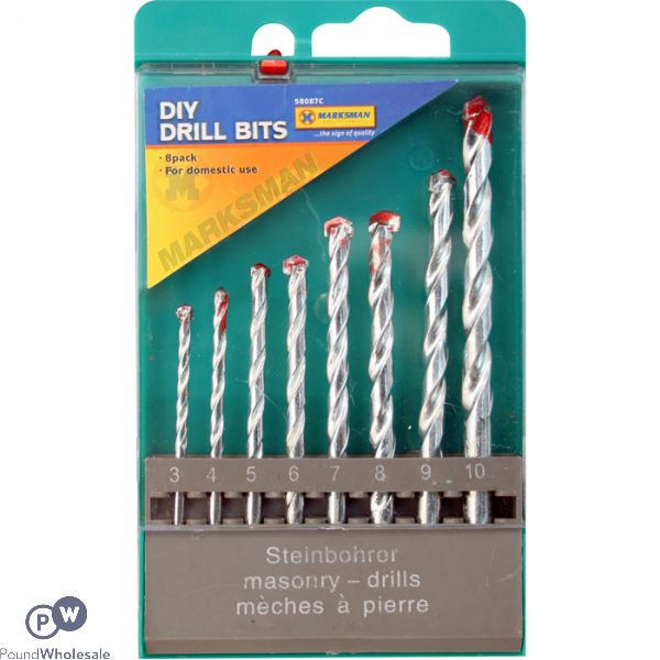 Marksman Masonary Drill Bits 8pc