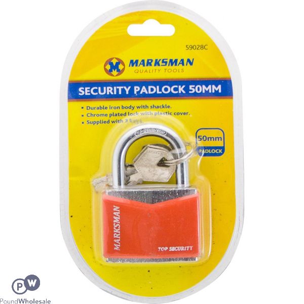 Marksman 50mm Security Padlock With 3 Keys