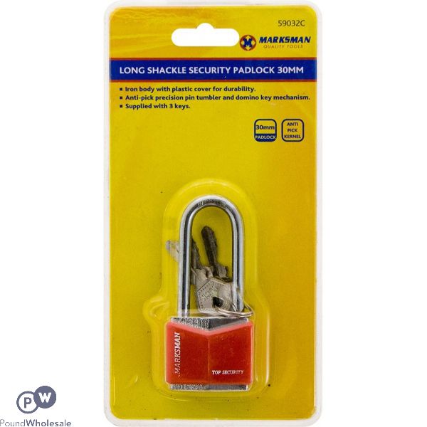 Marksman 30mm Long Shackle Security Padlock