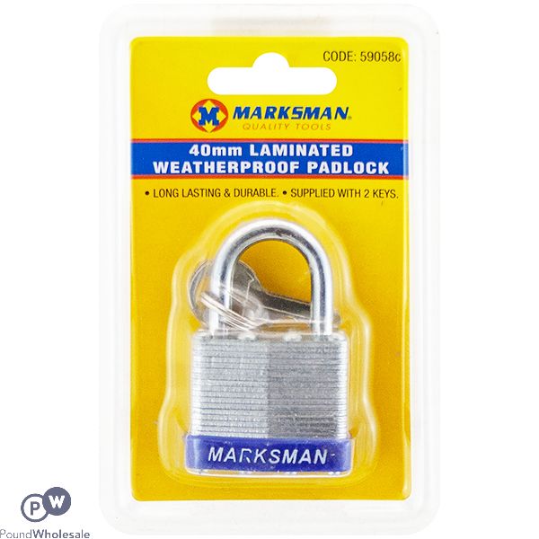 Marksman Laminated Weatherproof Padlock 40mm