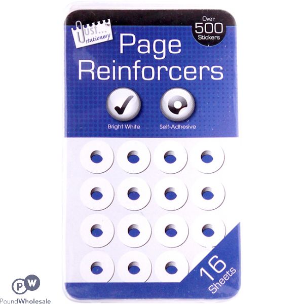 JUST STATIONERY PAGE HOLE REINFORCERS 500+