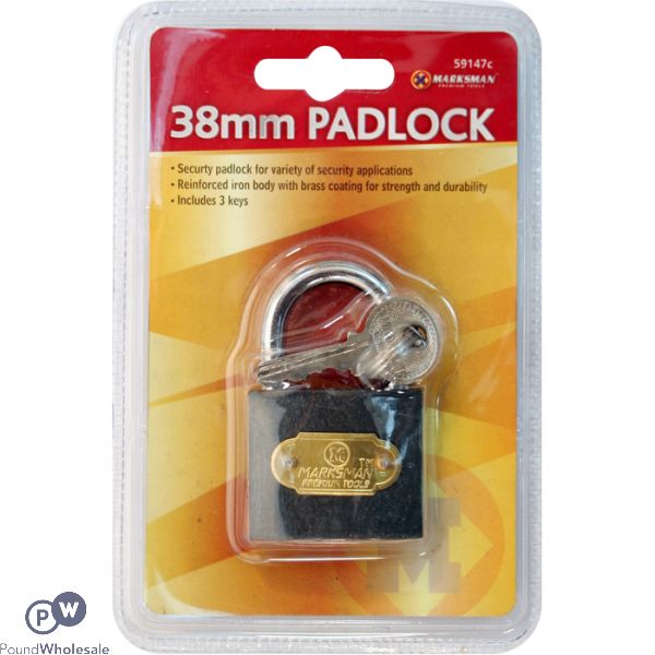 MARKSMAN 38MM BLACK IRON PADLOCK