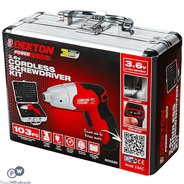 DEKTON POWER 3.6V LI-ION CORDLESS SCREWDRIVER KIT