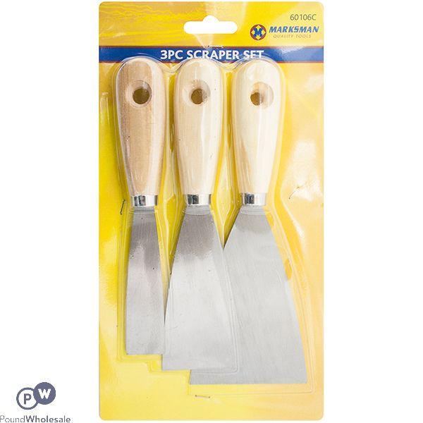 Marksman Wood Handle Scraper Set 3pc