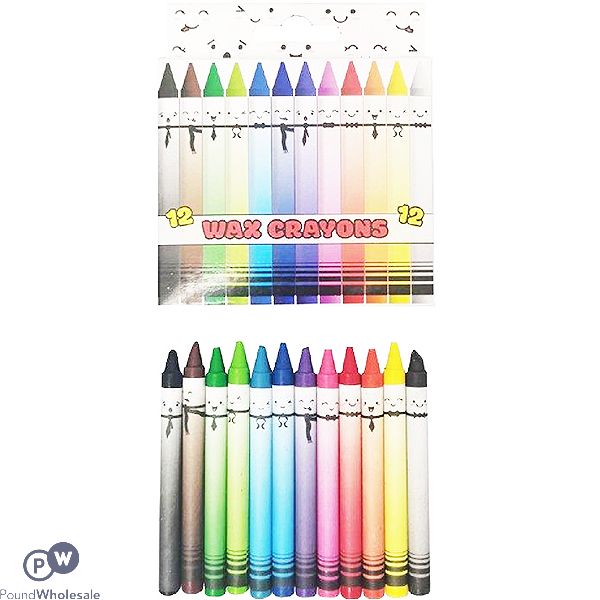 Wax Crayons 12 Pack Assorted Colours