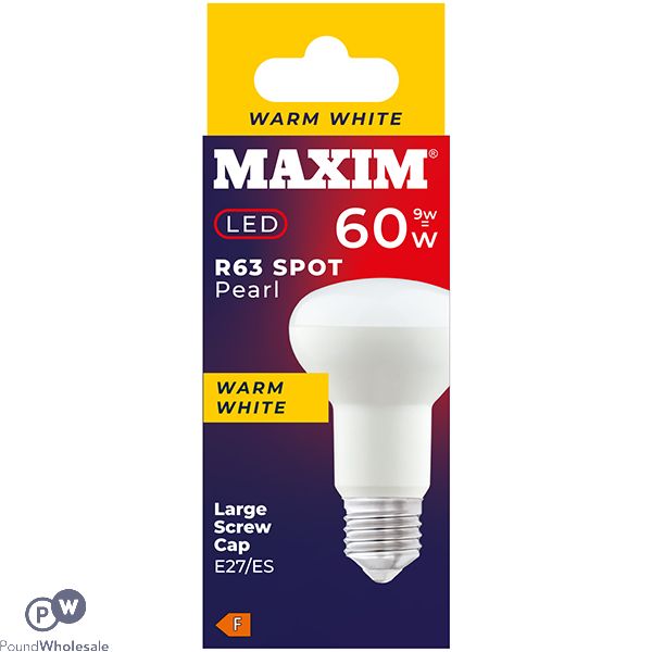 Maxim 9w=60w R63 Spot Pearl Warm White E27 Es Led Light Bulb