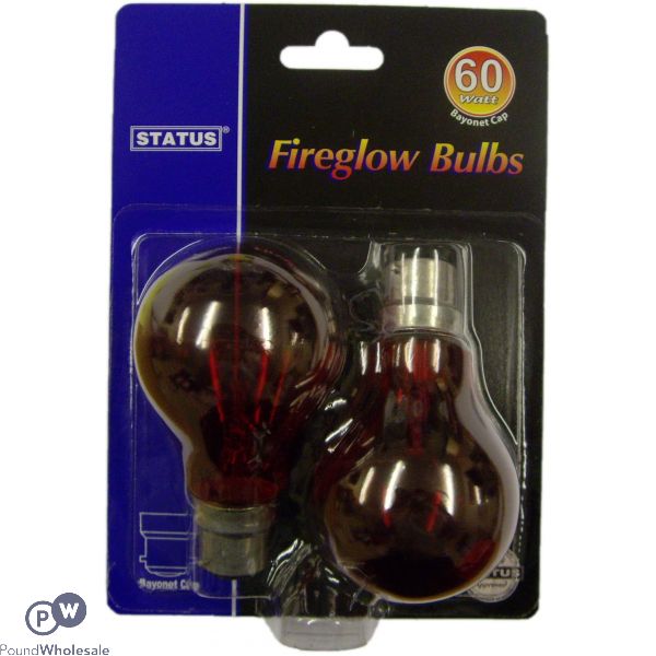 Status Fireglow Bayonet Gls Light Bulb 60w 2 Pack