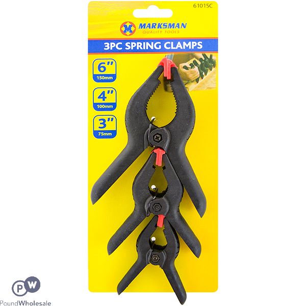 Marksman Assorted Spring Clamps Set 3pc