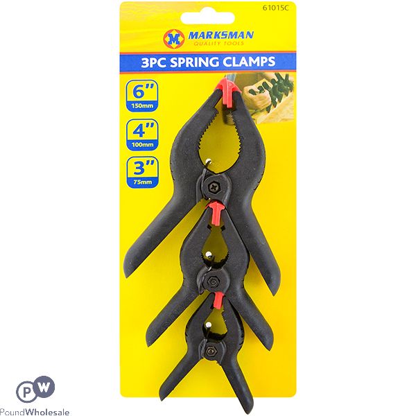 Marksman Assorted Spring Clamps Set 3pc