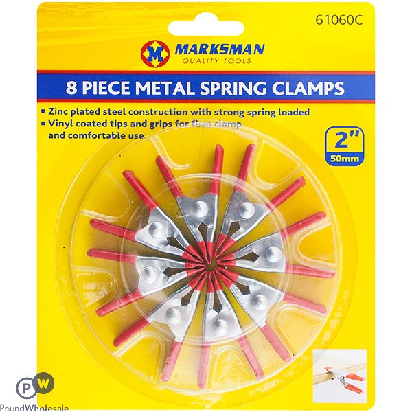 Marksman Metal Spring Clamps 2" 8 Pack