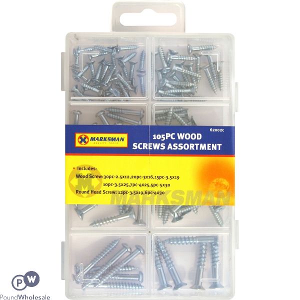 MARKSMAN WOOD SCREWS ASSORTMENT 100PC