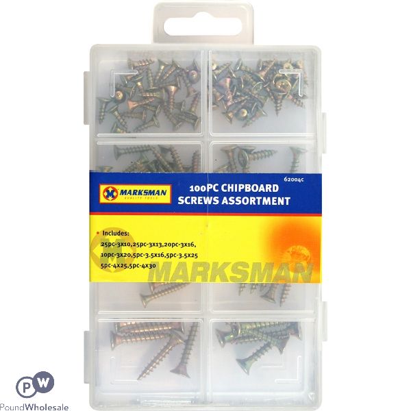 Marksman Chipboard Screws Assortment 100pc