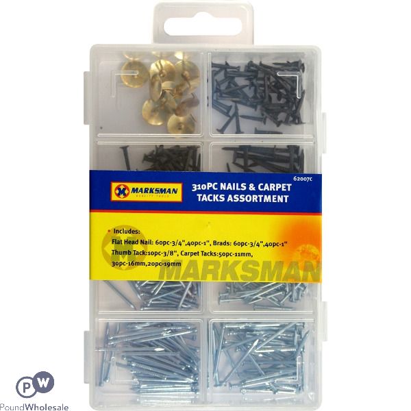 Marksman Nail & Carpet Tacks Assortment 310pc