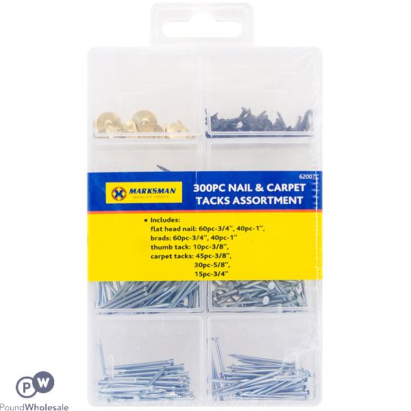 Marksman Nail & Carpet Tacks Assortment 300pc