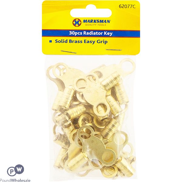 Marksman Solid Brass Radiator Key 30pc