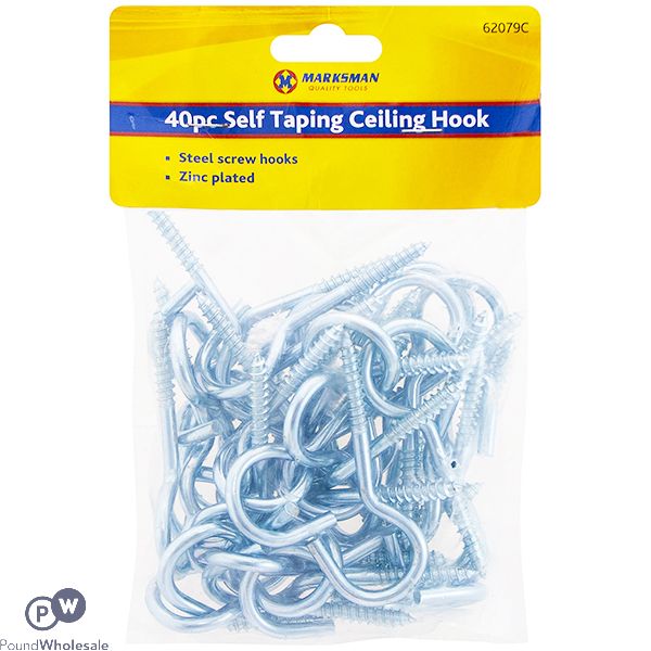 Marksman Self-tapping Ceiling Hooks 40pc
