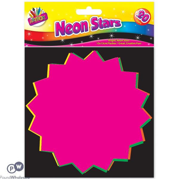 ARTBOX FLUORESCENT NEON STARS 20 PACK