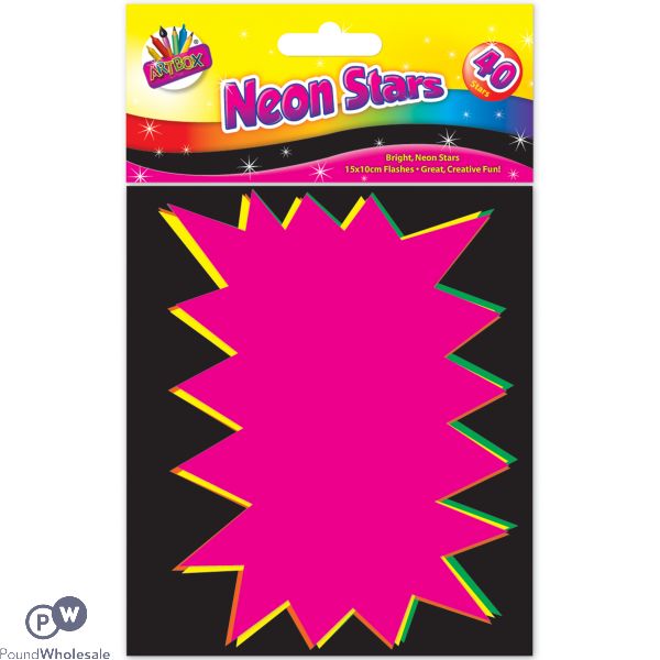 Artbox Neon Fluorescent Flashes 15cm X 10cm 40 Sheets