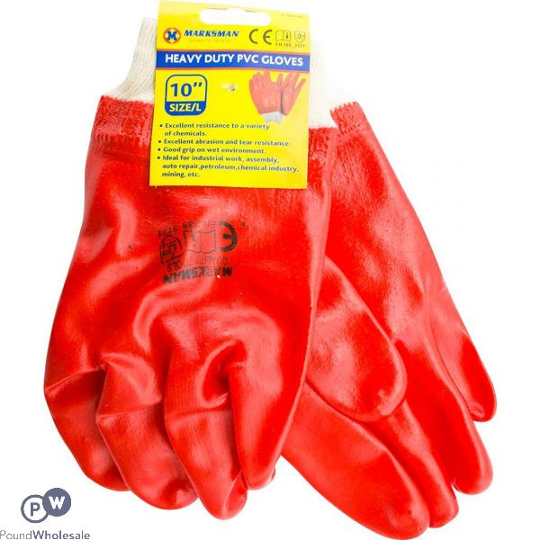 Marksman Red Pvc Dipped Gloves Large