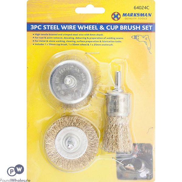 3pcs Wire Cup Brush Set 