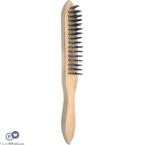 MARKSMAN 4 ROW WOODEN HANDLE WIRE BRUSH