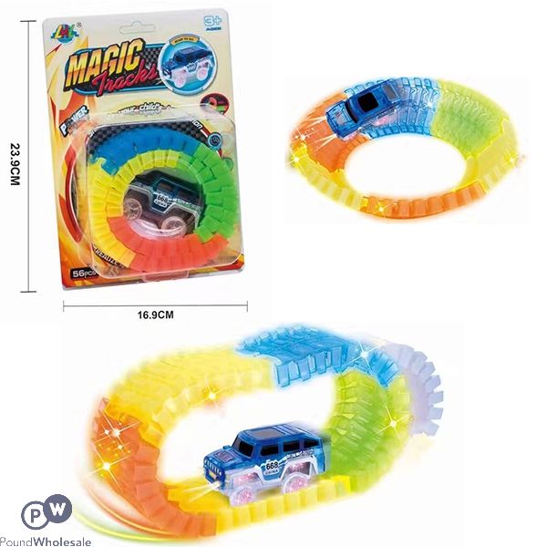 Variety Tracks Multicoloured Tracks With Light Up Car Assorted 56pc