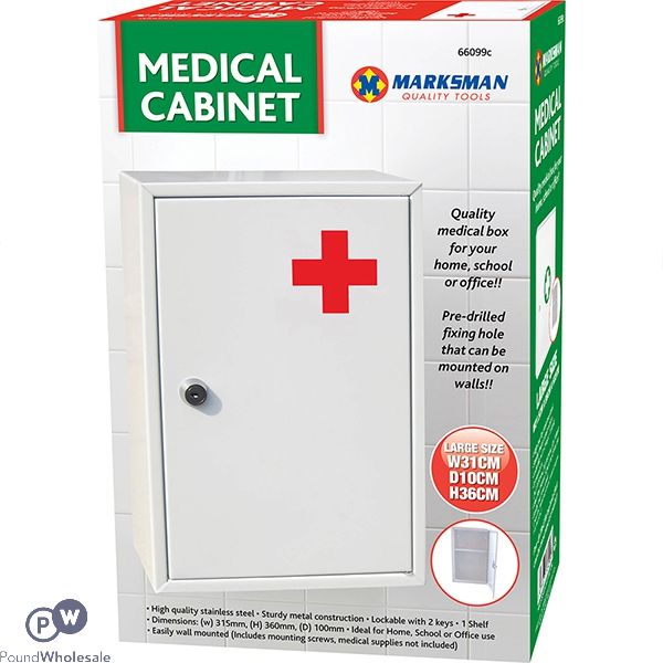 MARKSMAN MEDICAL CABINET 31CM X 10CM X 36CM