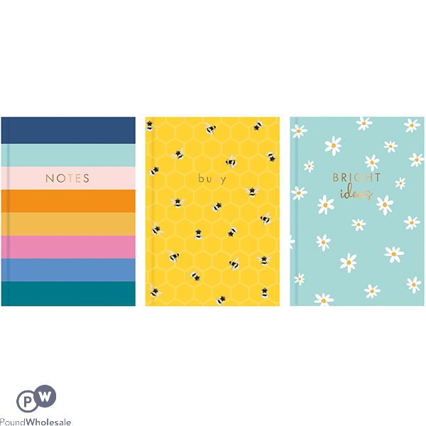 Just Stationery A4 Brights Hardback Notebook Assorted