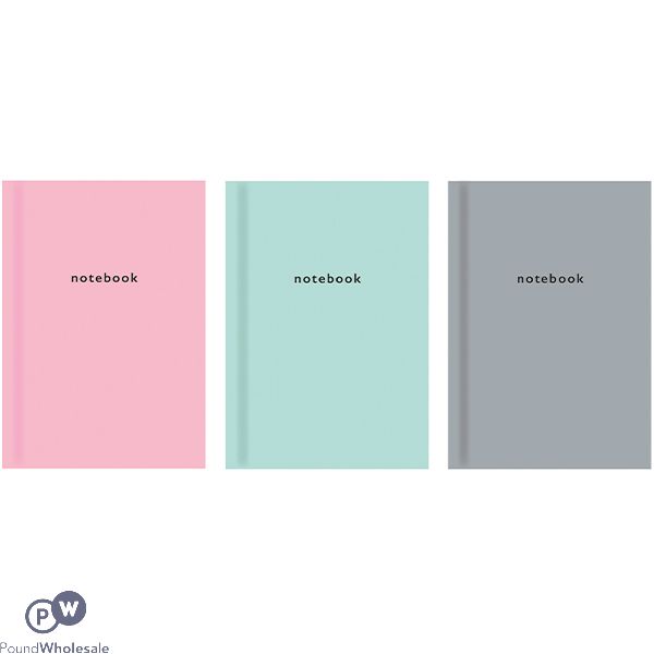 Just Stationery A5 Pastel Hardback Ruled Notebook Assorted Colours