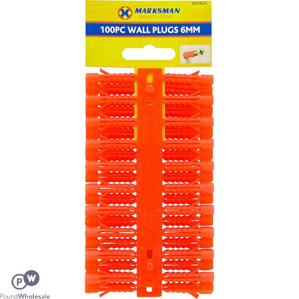 Marksman Red Wall Plugs 6mm 100pc