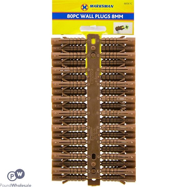 Marksman Brown Wall Plugs 8mm 80pc