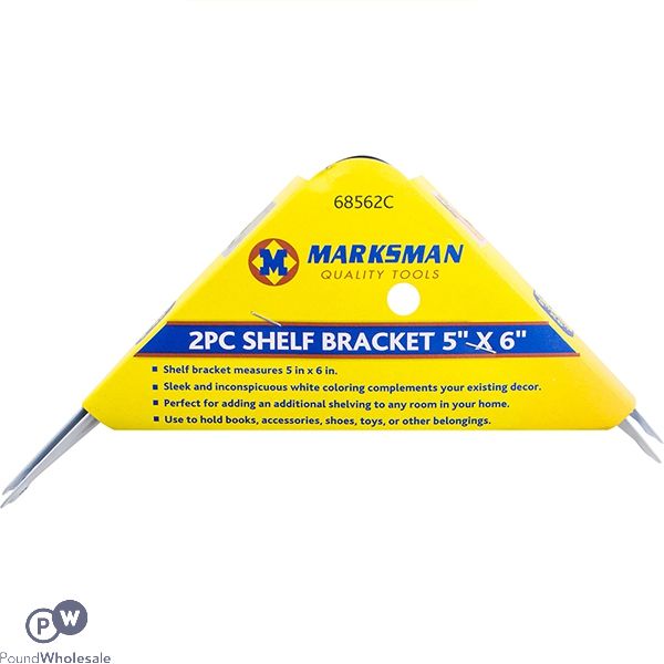 Marksman Shelf Bracket 5" X 6" White 2pc