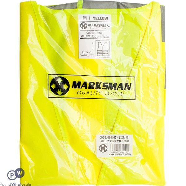 MARKSMAN YELLOW HI-VIS WAISTCOAT MEDIUM