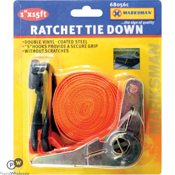 MARKSMAN RATCHET TIE DOWN 1" X 15FT