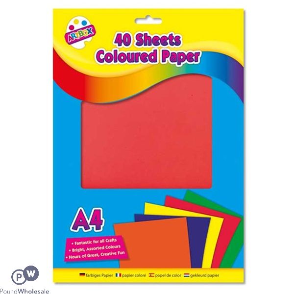 Artbox A4 Assorted Colour Craft Paper 40 Sheets