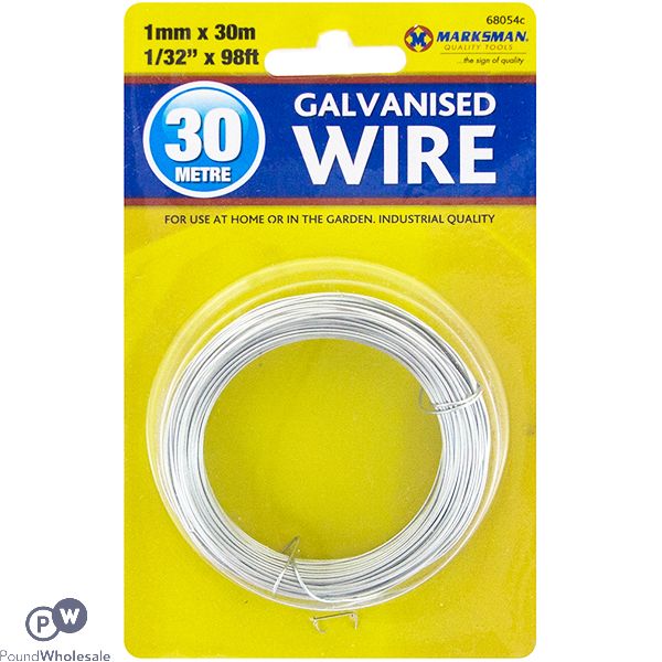 MARKSMAN GALVANISED GARDEN WIRE 1MM X 30M