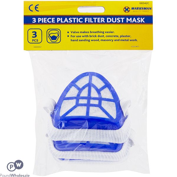 MARKSMAN PLASTIC FILTER DUST MASK 3PC