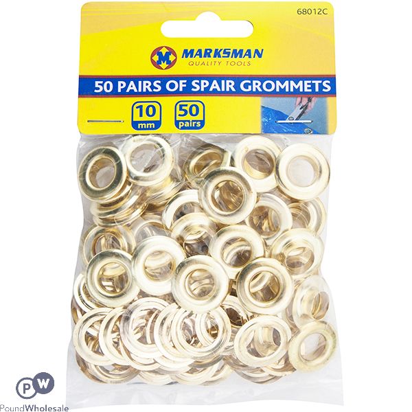 Marksman Spare Brass-plated Grommets 10mm 50 Pack
