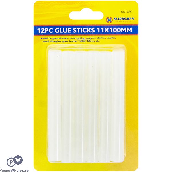 Marksman Clear Hot Melt Glue Sticks 11 X 100mm 12pc