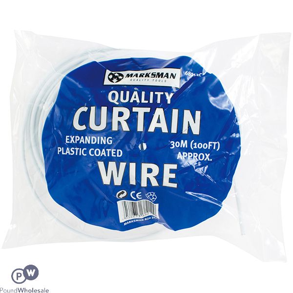 MARKSMAN PVC-COATED EXPANDING CURTAIN WIRE 30M