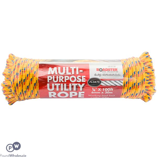 Roadster 50kg Multi-purpose Utility Rope 6mm X 30m