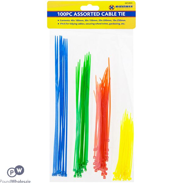 MARKSMAN ASSORTED CABLE TIE SET 100PC